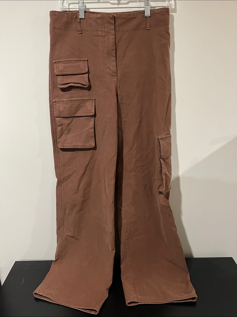 Wilfred Chocolate Brown Wide-Leg Cargo Pants
